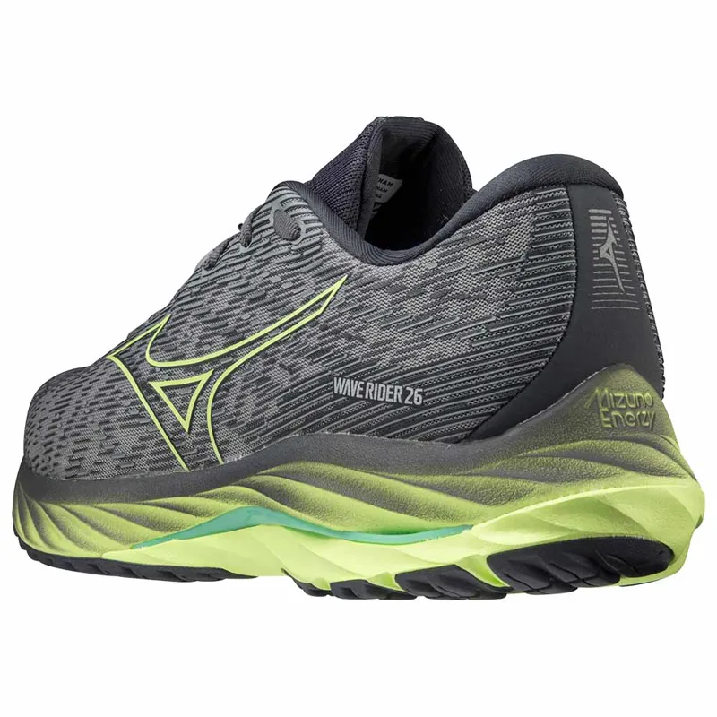 Mizuno Men's Wave Rider 26 Grey/Lime-3